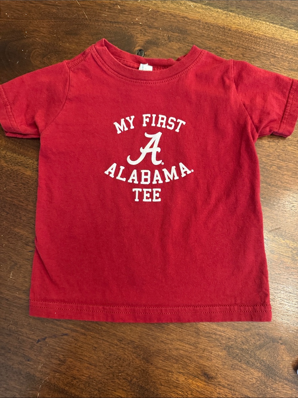 Rabbit Skins Red Kids' Tee with White 'My First Alabama' Graphic